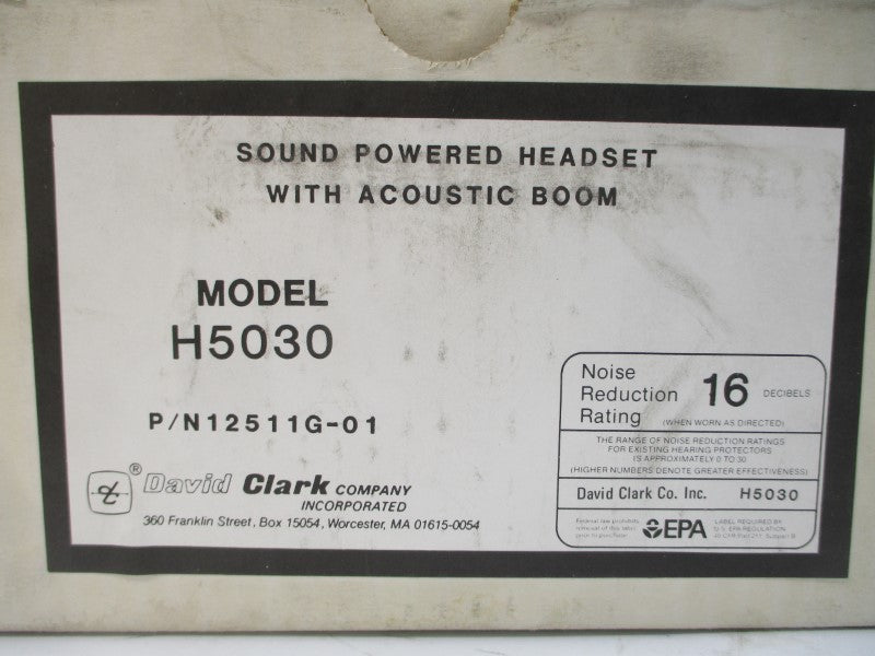 DAVID CLARK 12511G-01 H5030 NSMP
