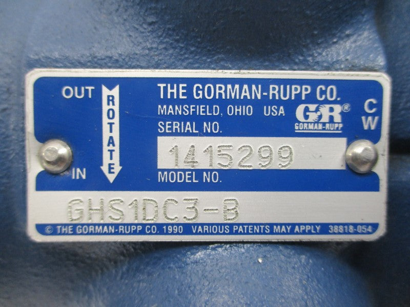 THE GORMAN-RUPP GHS1DC3-B UNMP