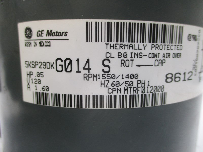 GENERAL ELECTRIC 5KSP29DKG014S 120V 1.60A NSNP