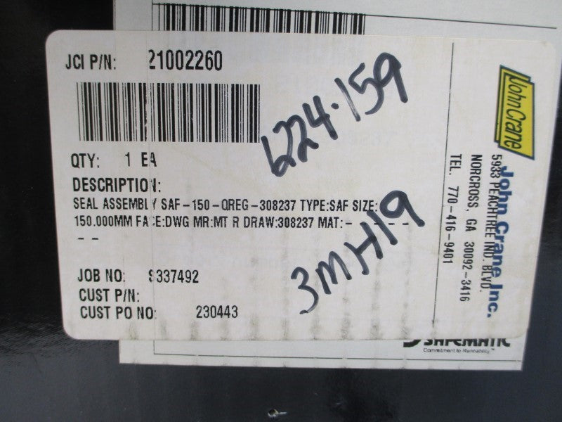 JOHN CRANE SAF-150-QREG-308237 21002260 NSMP