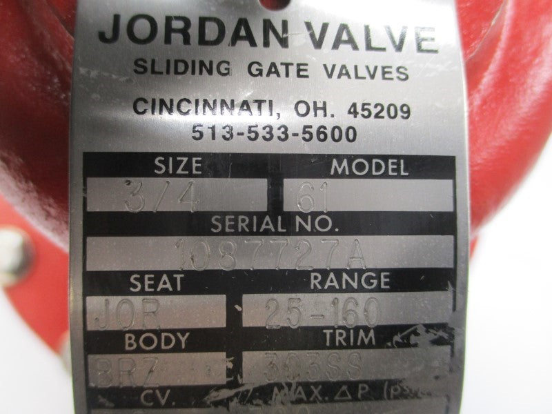 JORDAN VALVE 61 300/500PSI 3/4" NSNP