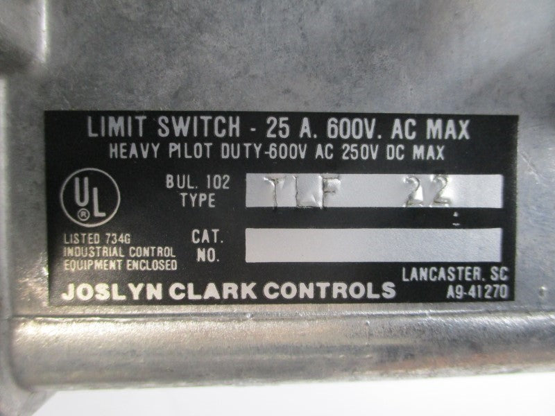 JOSLYN CLARK CONTROLS TLF22 600VAC 25A NSNP