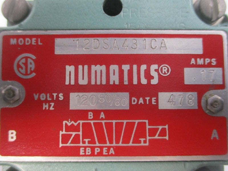NUMATICS 12DSA431CA 120V .17A 150PSI NSNP