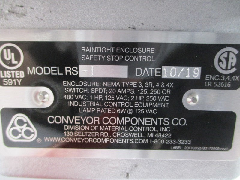 CONVEYOR COMPONENTS RS1 480VAC 20A NSNP