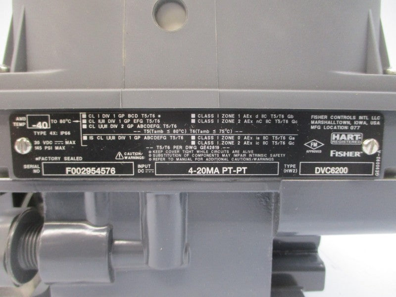 FISHER CONTROLS DVC6200HW2 30VDC 145PSI (AS PICTURED) NSNP