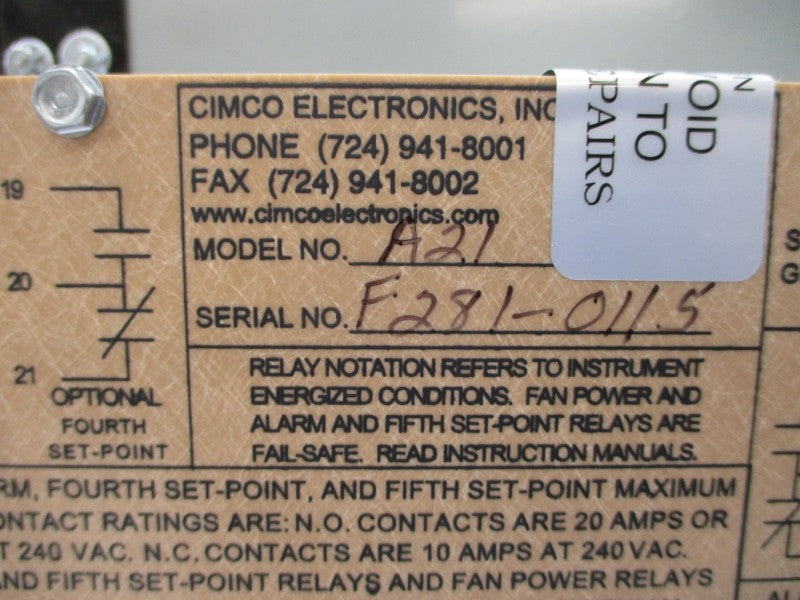 CIMCO ELECTRONICS A21 120/240VAC 30A NSNP