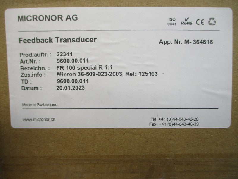 MICRONOR 9600.00-011 125103 NSMP