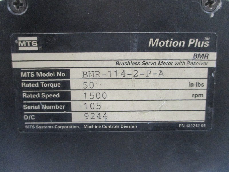 MTS SYSTEMS BMR-114-2-P-A 9244 UNMP