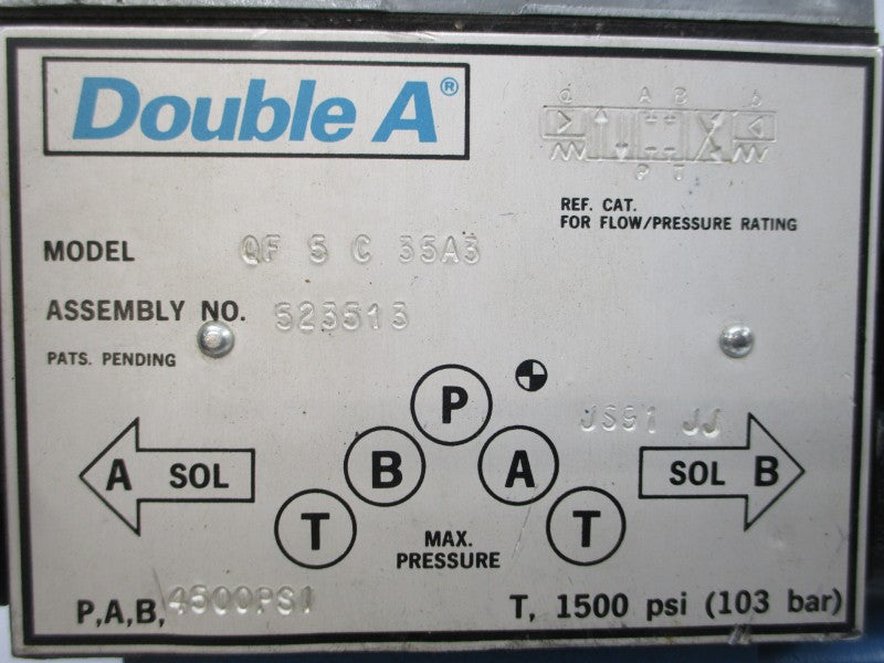 DOUBLE A QF5C35A3 523513 110/120V .69/.85A 1500/4500PSI NSNP