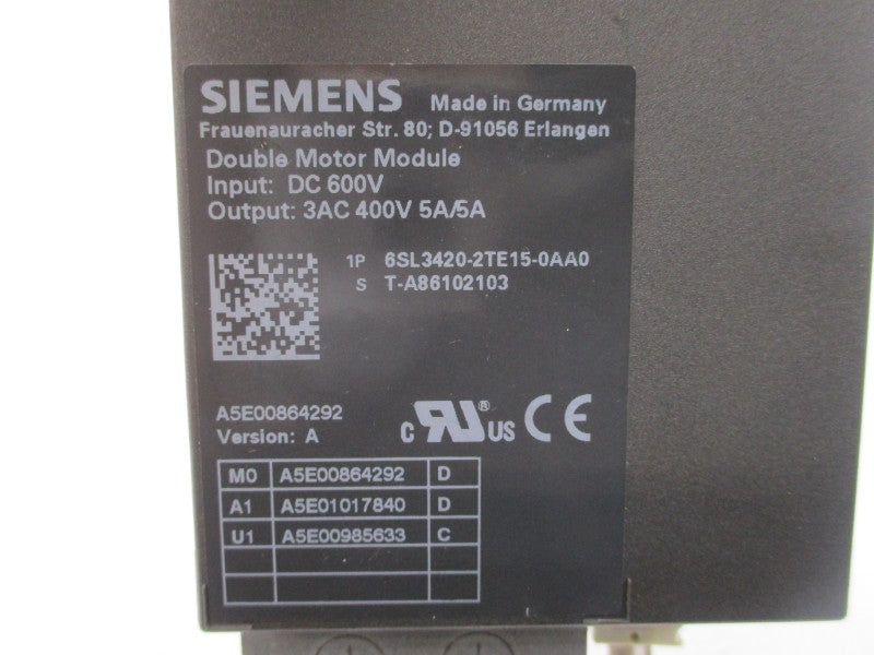 SIEMENS 6SL3420-2TE15-0AA0 600VDC 5A UNMP
