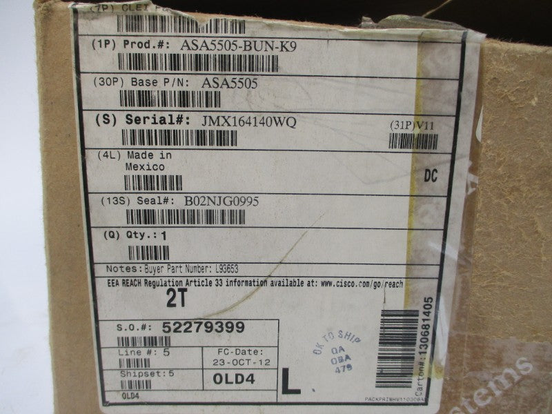 CISCO ASA5505-BUN-K9 CSCO+130681405 48VDC NSMP