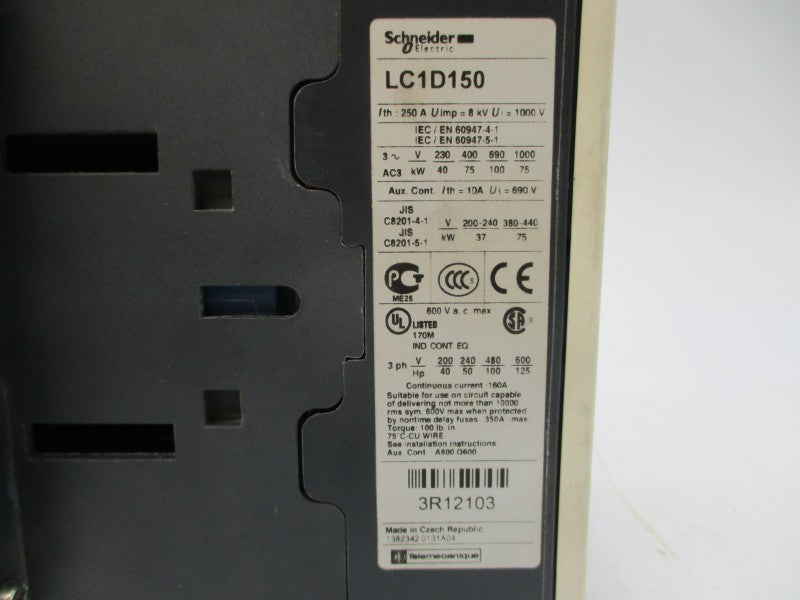 SCHNEIDER ELECTRIC LC1D150B7 24V 250A NSNP