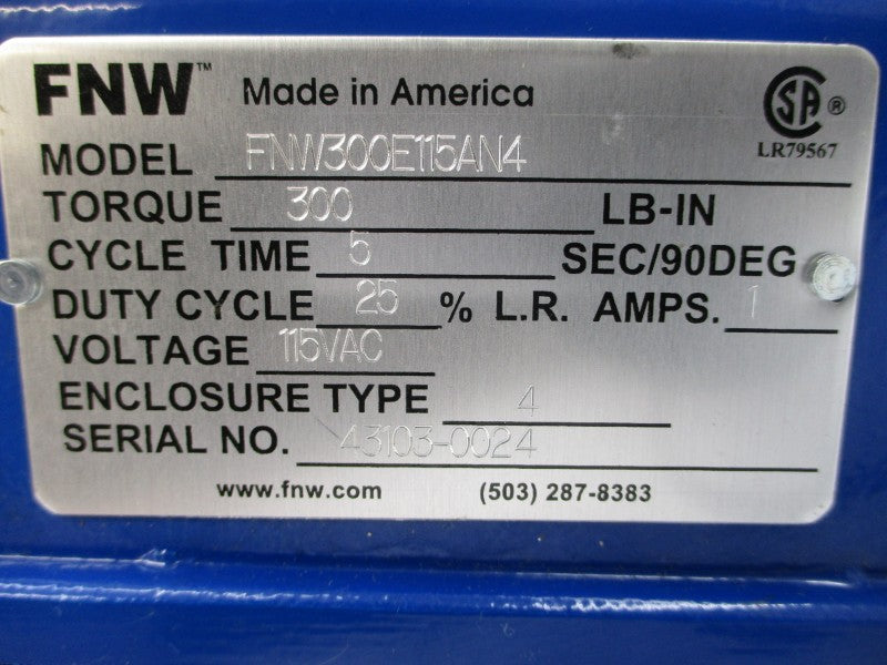 FNW FNW300E115AN4 115VAC 1A 5S UNMP