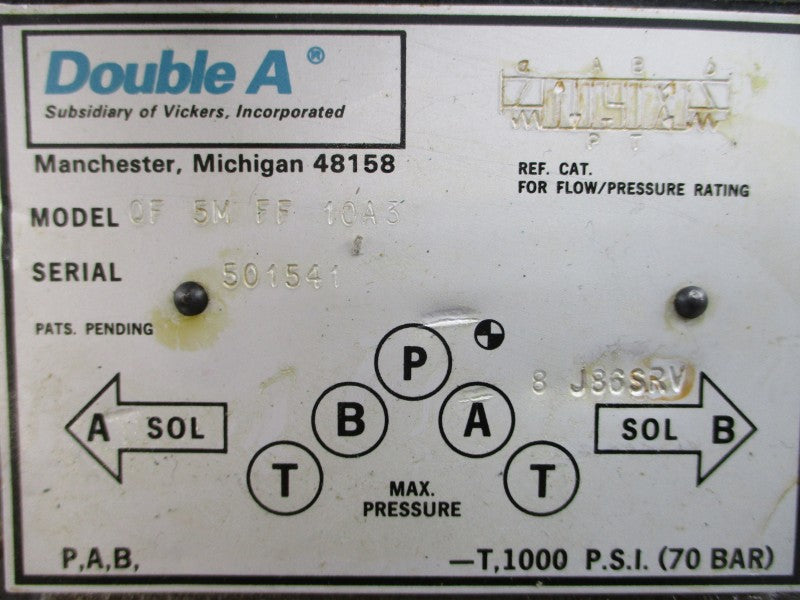 DOUBLE A QF-06-FF-10G3 110/120V 1000PSI NSNP