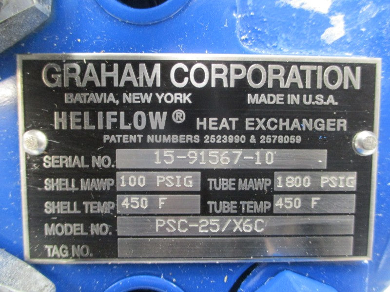 GRAHAM PSC-25/X6C 100/1800PSI 450'F NSNP