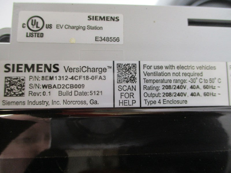 SIEMENS 8EM1312-4CF18-0FA3 208/240V 40A REV. 0.1 (AS PICTURED) NSNP