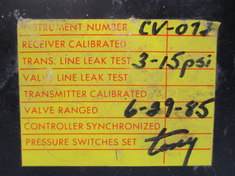 FISHER CONTROLS CV-072 3-15PSI UNMP