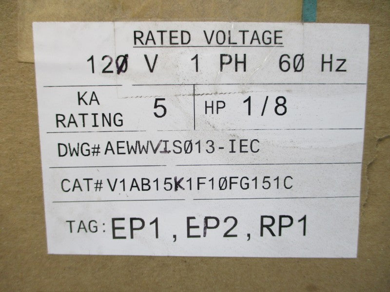SIEMENS V1AB15K1F10FG151C AEWWVIS013-IEC 120V NSMP