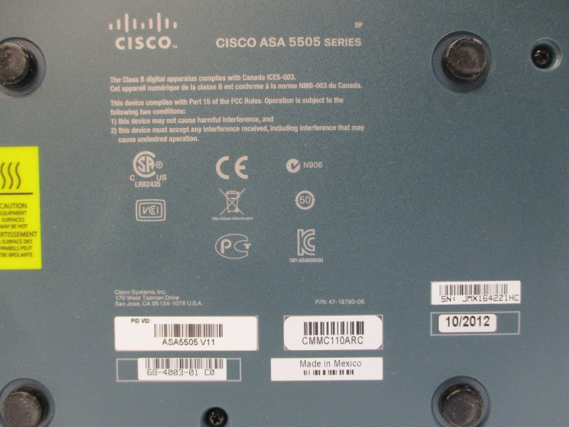 CISCO ASA5505-50-BUN-K9 CMMC110ARC CSCO+131044212 48VDC NSMP