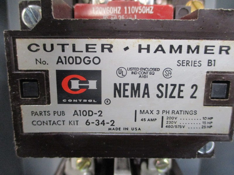 CUTLER HAMMER A10DGO SER. B1 110/120V 45A (AS PICTURED) UNMP