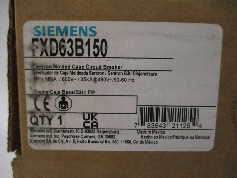 SIEMENS FXD63B150 SER. C 600V 150A NSMP