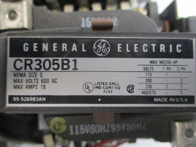 GENERAL ELECTRIC CR305B1 95/115V 18A (AS PICTURED) UNMP