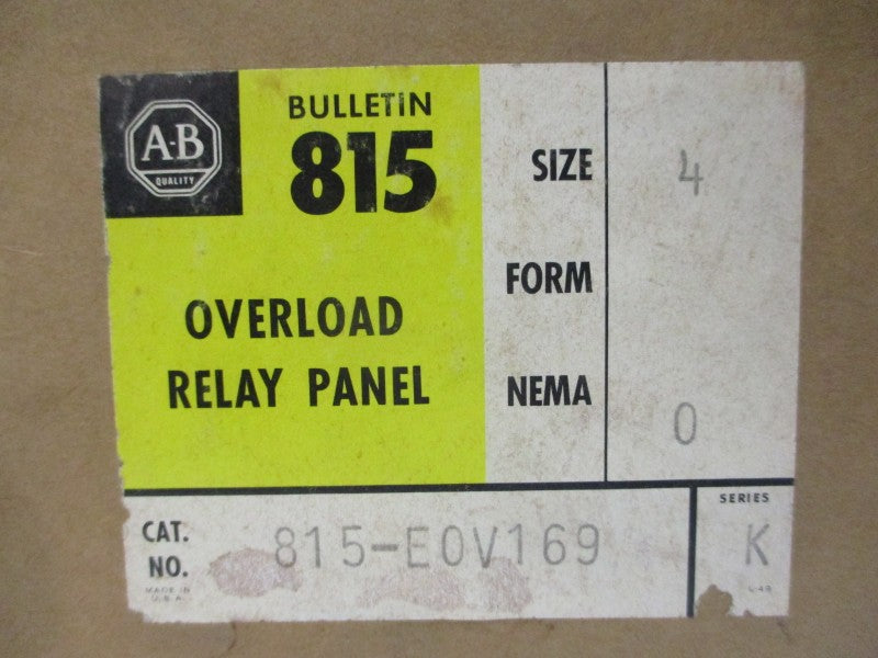 ALLEN BRADLEY 815-EOV169 SER. K (BR/YL) NSFS