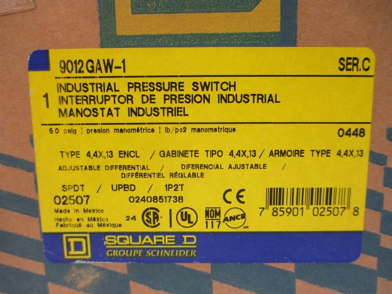 SQUARE D 9012GAW-1 SER. C 5.0PSI NSFS