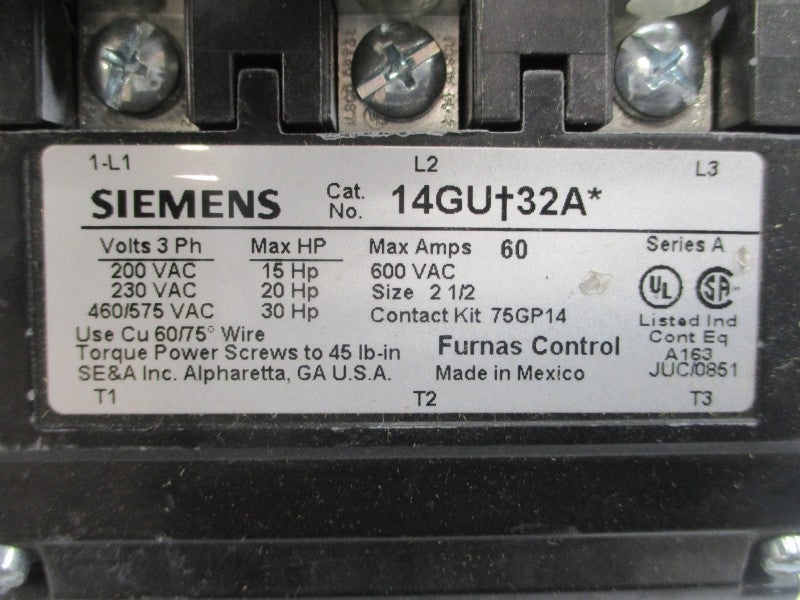 SIEMENS 14GUG32AD SER. A 200-208V 25-100A NSNP
