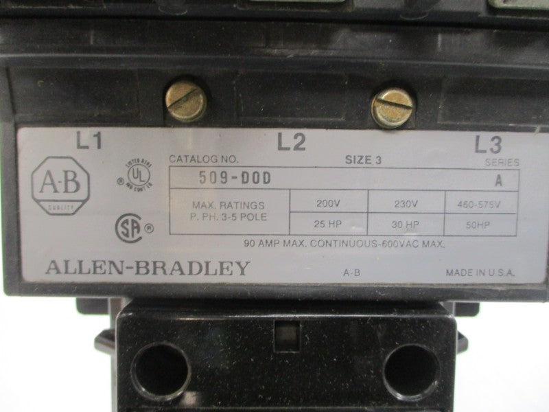 ALLEN BRADLEY 509-DOD SER. A 110/115-120V UNMP