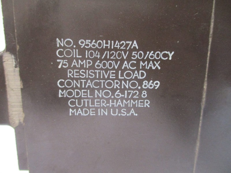 CUTLER HAMMER 9560H1427A 104/120V 75A UNMP