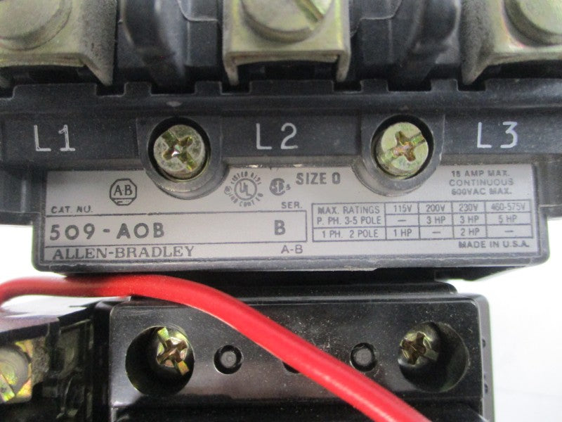 ALLEN BRADLEY 509-AOB SER. B 460-480V 18A (BR/YL) NSMP