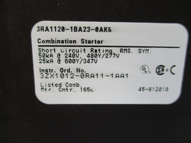 SIEMENS 3RA1120-1BA23-0AK6 110/120VAC 1.4-2A NSMP