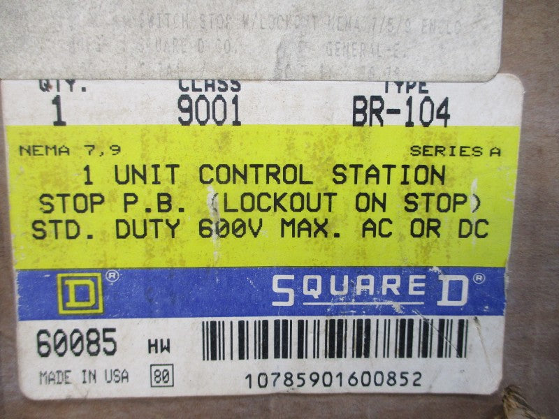 SQUARE D 9001BR-104 SER. A 600VAC/DC NSMP