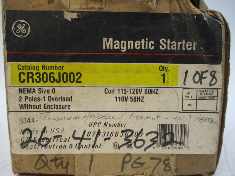 GENERAL ELECTRIC CR306J002 110/115-120V NSFS