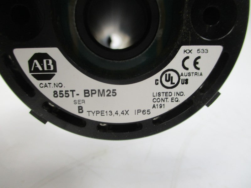 ALLEN BRADLEY 855TE-B10Y4 SER. C 120V (BR/WH) NSMP