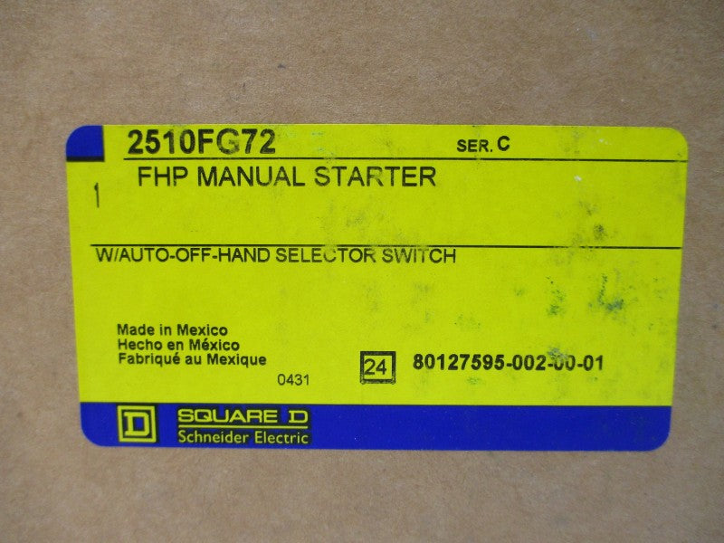 SQUARE D 2510FG72 SER. C NSMP