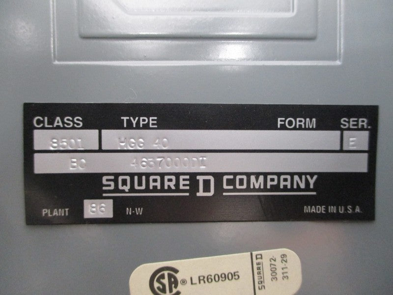 SQUARE D 8501HGG40V02 SER. E 110/120V 15A NSNP