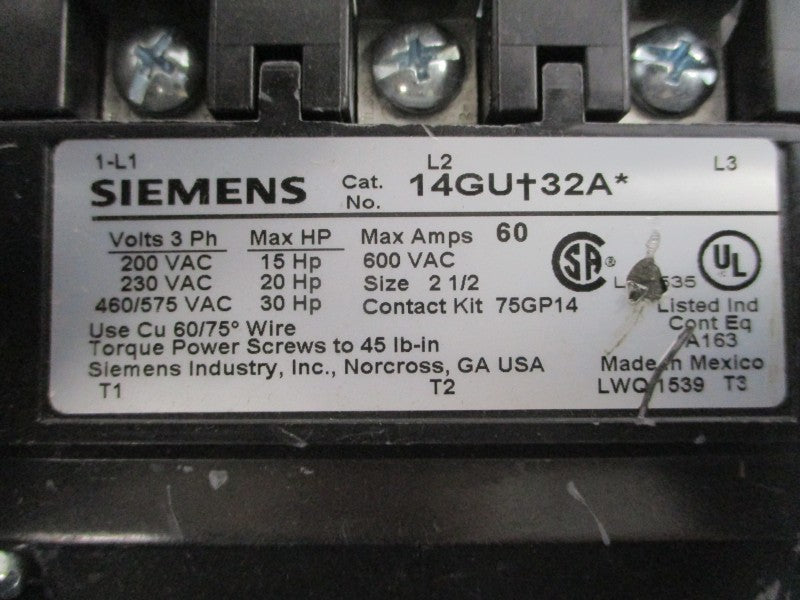 SIEMENS 14GUG32AC 440-480V 25-100A NSNP