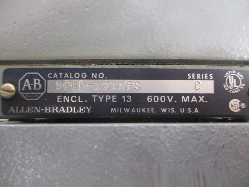 ALLEN BRADLEY 800P-1S1NBS SER. C 600V (BR/YL) NSMP