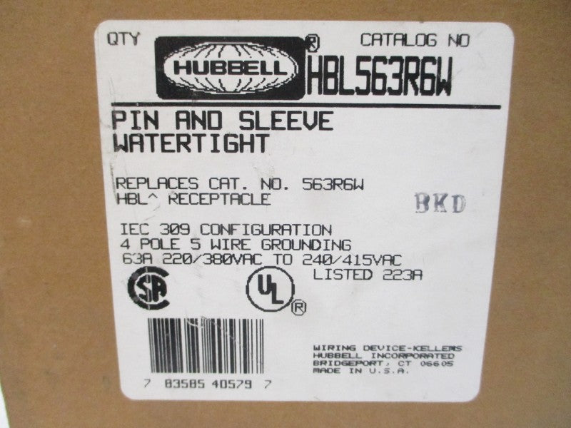 HUBBELL HBL563R6W 240/415VAC 63A NSMP