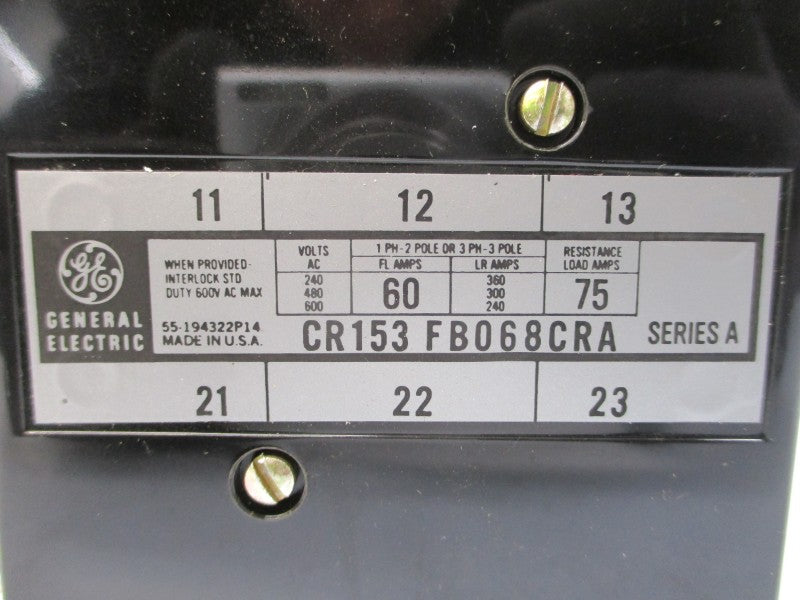 GENERAL ELECTRIC CR153FB068CRA SER. A 208/240V 60A NSMP