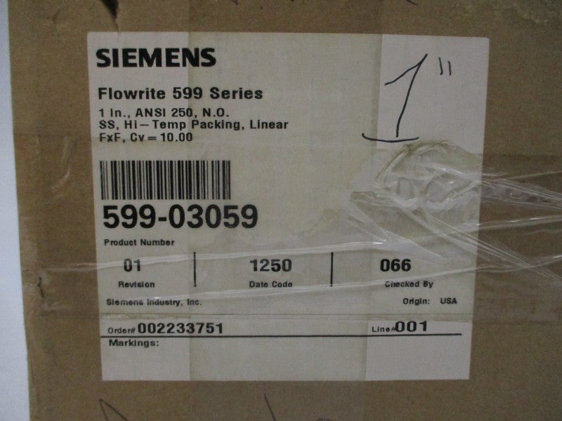 SIEMENS 599-03059 011249 1" NSMP