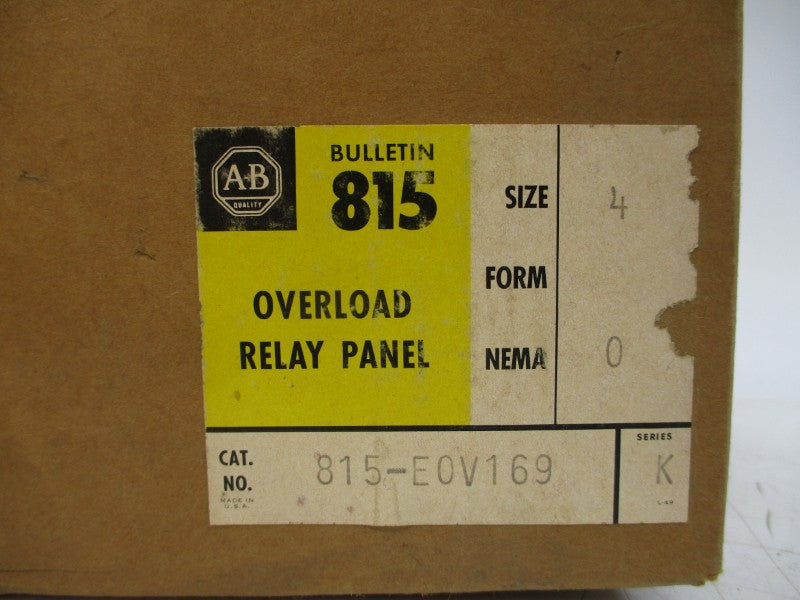 ALLEN BRADLEY 815-EOV169 SER. K 600VAC (BR/YL) NSMP