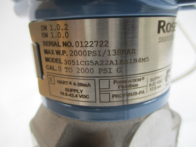 ROSEMOUNT 3051CG5A22A1AS1B4M5 10.5-42.4VDC 2000PSI NSMP