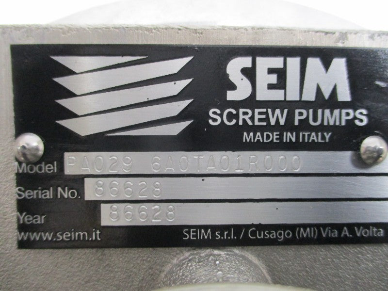 SEIM SCREW PUMPS PA029 6A0TA01R000 NSNP
