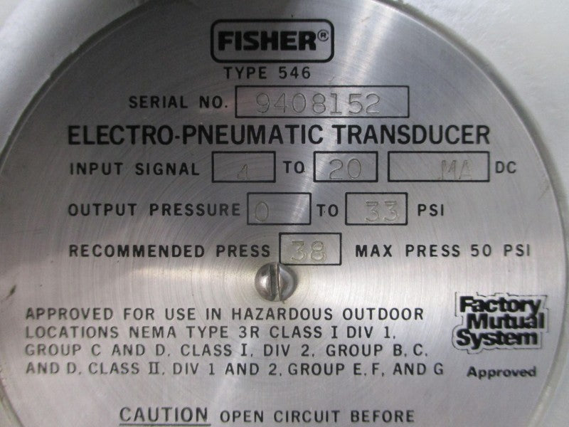 FISHER 546 0-33PSI UNMP