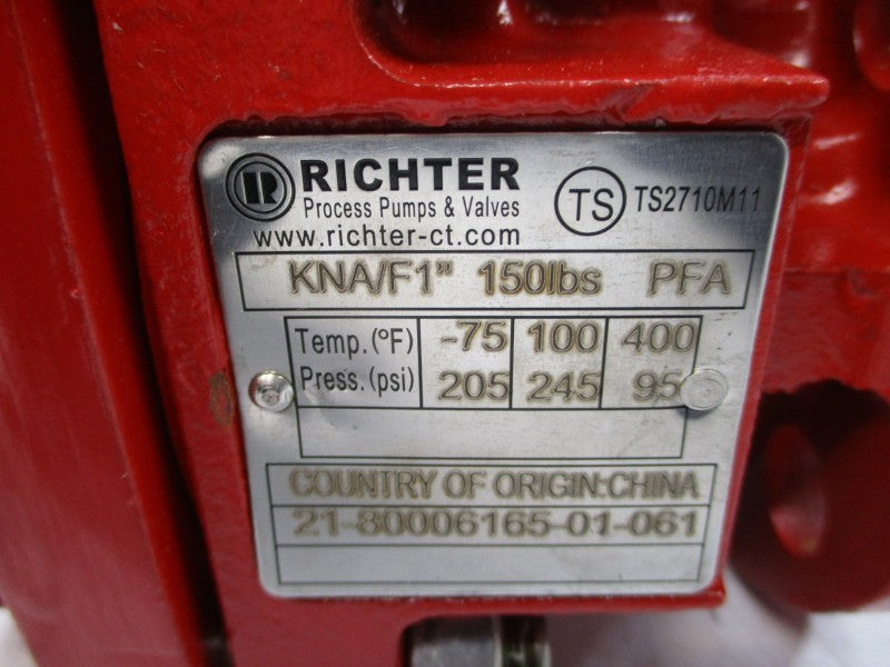 RICHTER KNA/F1-150LBS-PFA W/ JAMESBURY VPVL100SR4/5BD 245PSI 1" NSNP