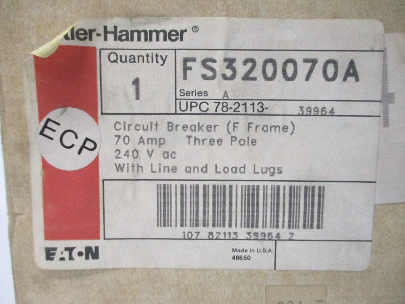 CUTLER HAMMER FS320070A SER. A 240VAC 70A NSMP