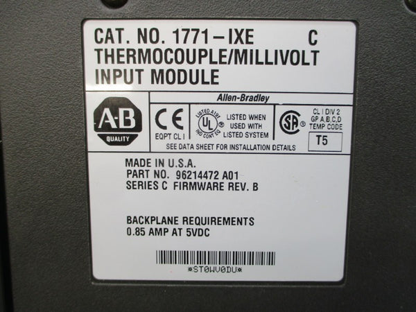 ALLEN BRADLEY 1771-IXE SER. C F/W B 5VDC 0.85A REMAN